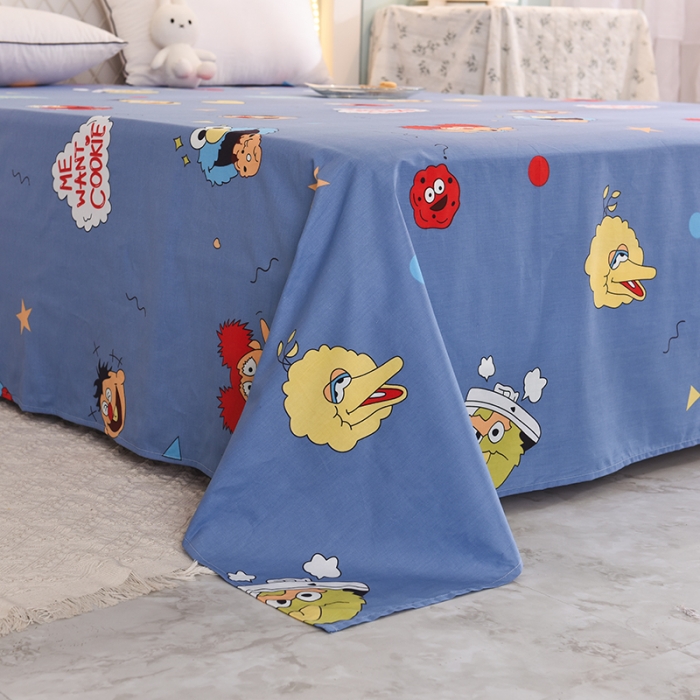 91家纺网 家纺一手货源 找家纺 甜之梦家纺 2025新款13372全棉印花床单芝麻街