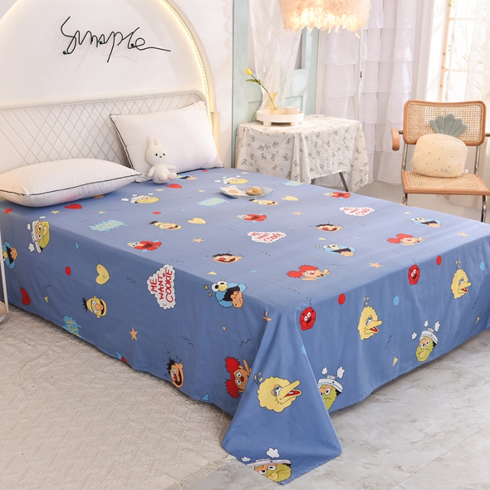 91家纺网 家纺一手货源 找家纺 甜之梦家纺 2025新款13372全棉印花床单芝麻街