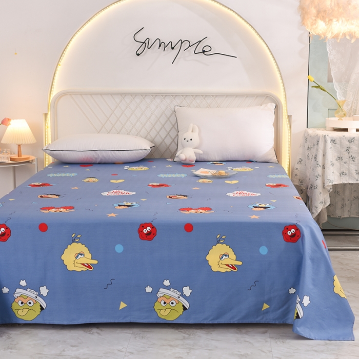 91家纺网 家纺一手货源 找家纺 甜之梦家纺 2025新款13372全棉印花床单芝麻街