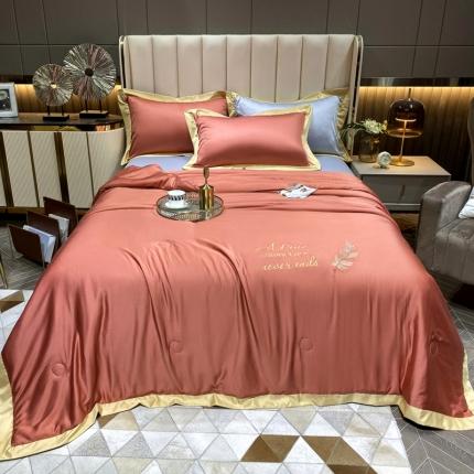 91家纺网 家纺一手货源 找家纺 （总）兄弟坊 2022新款60S天丝艾草绣花夏被抗菌防螨驱蚊