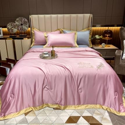 91家纺网 家纺一手货源 找家纺 （总）兄弟坊 2022新款60S天丝艾草绣花夏被抗菌防螨驱蚊