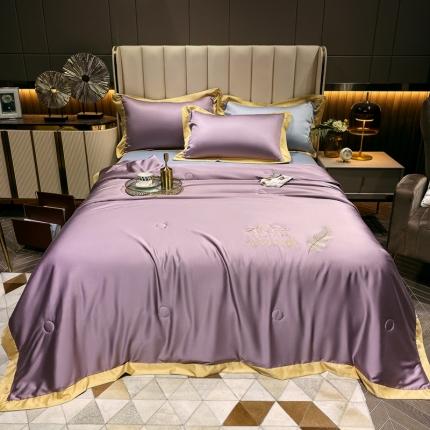 91家纺网 家纺一手货源 找家纺 （总）兄弟坊 2022新款60S天丝艾草绣花夏被抗菌防螨驱蚊