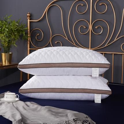 91家纺网 家纺一手货源 找家纺 萌番宝 新款咖啡绗绣立体羽丝绒枕芯