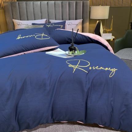 91家纺网 家纺一手货源 找家纺 （总）麦瑞家纺 2024新款刺绣字母款四件套