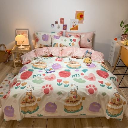 91家纺网 家纺一手货源 找家纺 （总）琪格格 2022新款纯棉13372实拍爆款四件套