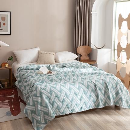 91家纺网 家纺一手货源 找家纺 （总）朴尔2021新品塞尚风格全棉水洗棉三层纱布毛巾被