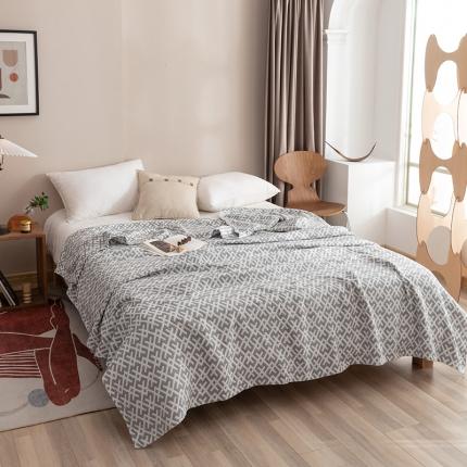 91家纺网 家纺一手货源 找家纺 （总）朴尔2021新品塞尚风格全棉水洗棉三层纱布毛巾被