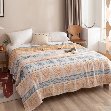 91家纺网 家纺一手货源 找家纺 （总）朴尔2021新品塞尚风格全棉水洗棉三层纱布毛巾被