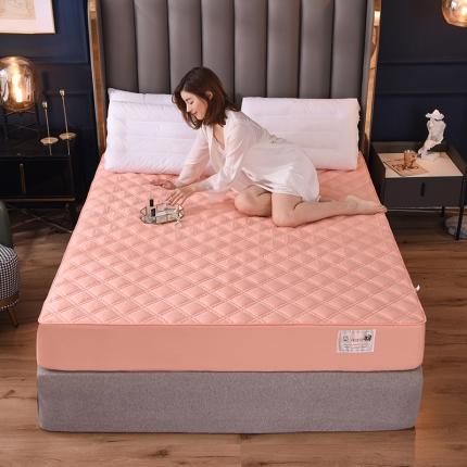 91家纺网 家纺一手货源 找家纺 豪选2025新款上新纯棉夹棉床笠床垫套抗菌可裸睡四季款 玉色