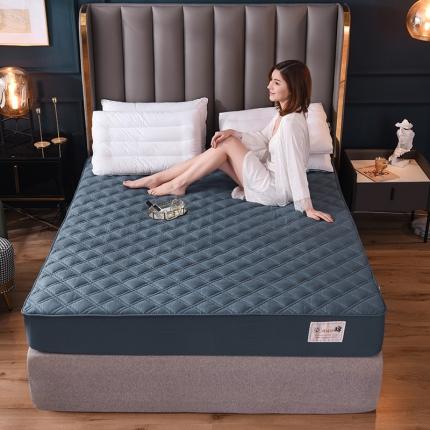 91家纺网 家纺一手货源 找家纺 豪选2025新款上新纯棉夹棉床笠床垫套抗菌可裸睡四季款 蓝灰