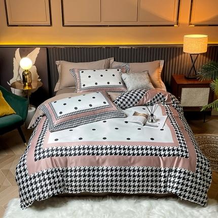 91家纺网 家纺一手货源 找家纺 宅家居2024新款轻奢60支水洗真丝全棉纯棉四件套拾光