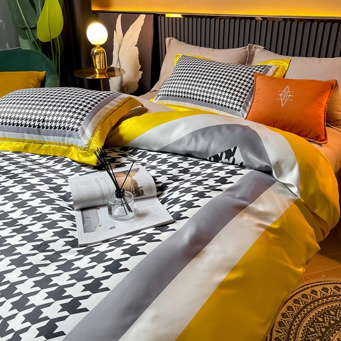 91家纺网 家纺一手货源 找家纺 宅家居2024新款轻奢60支水洗真丝全棉纯棉四件套静曼