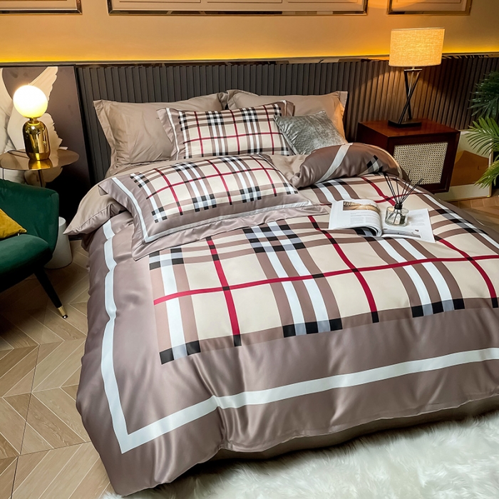 91家纺网 家纺一手货源 找家纺 宅家居2024新款轻奢60支水洗真丝全棉纯棉四件套浅爱