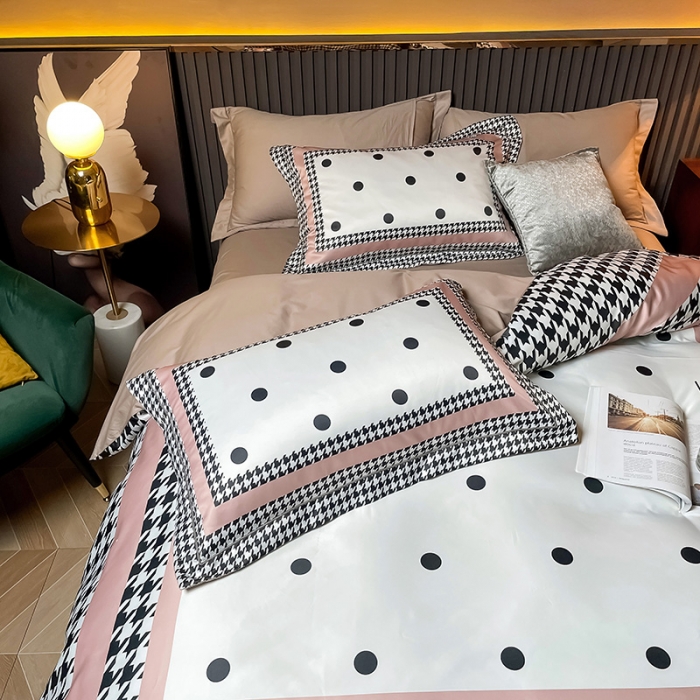 91家纺网 家纺一手货源 找家纺 宅家居2024新款轻奢60支水洗真丝全棉纯棉四件套拾光