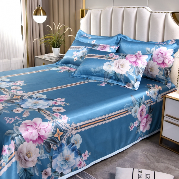 91家纺网 家纺一手货源 找家纺 唐人居 2025款冰丝软席三件套 克洛伊-兰