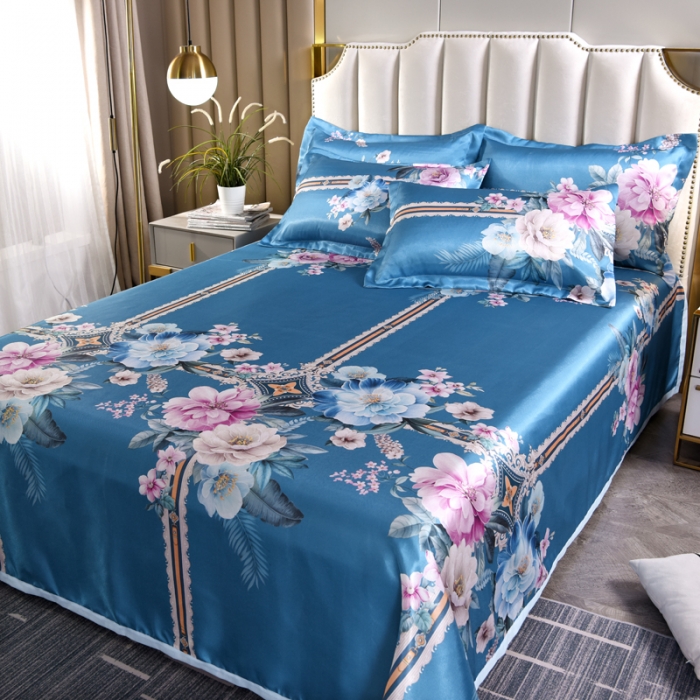 91家纺网 家纺一手货源 找家纺 唐人居 2025款冰丝软席三件套 克洛伊-兰