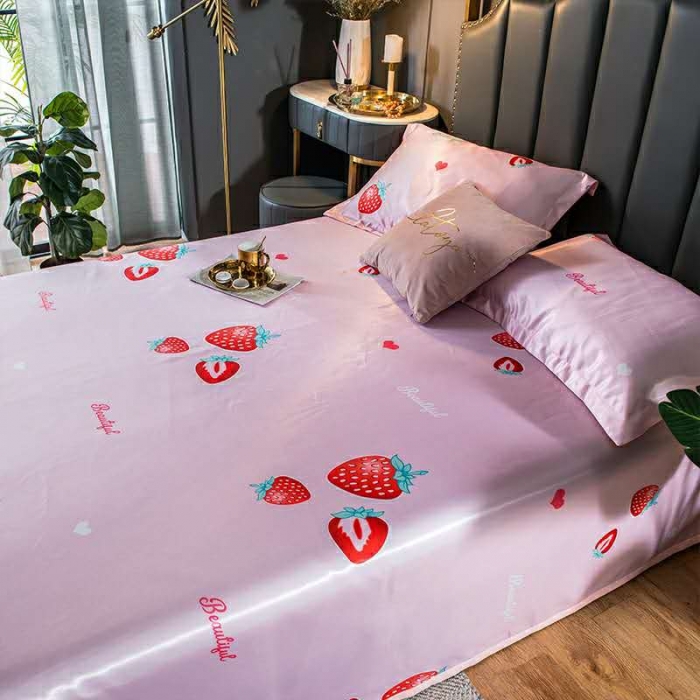 91家纺网 家纺一手货源 找家纺 唐人居 2025款冰丝软席三件套 草莓