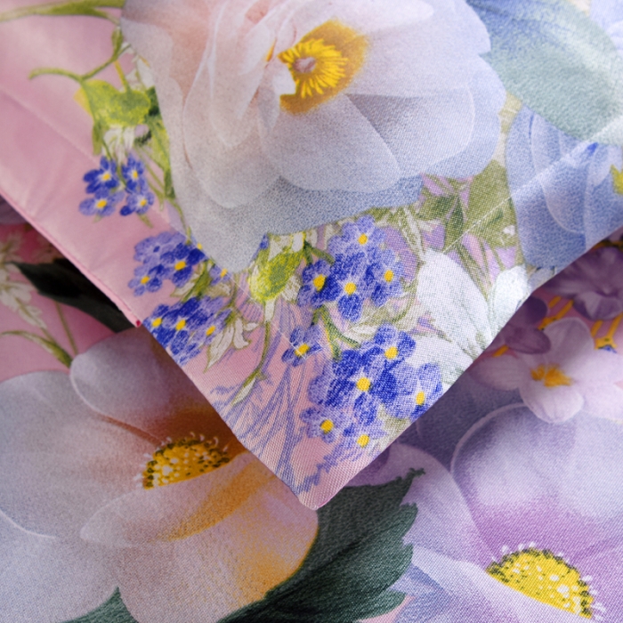 91家纺网 家纺一手货源 找家纺 唐人居 2025款冰丝软席三件套  春香满院-粉