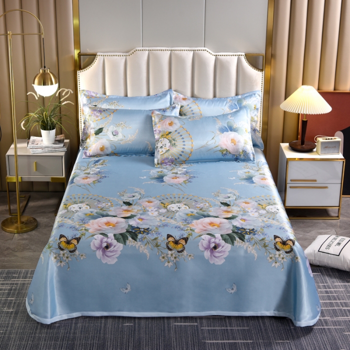 91家纺网 家纺一手货源 找家纺 唐人居 2025款冰丝软席三件套 春香满院-兰