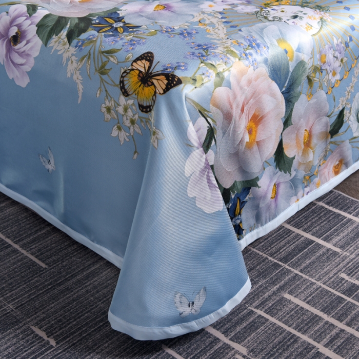 91家纺网 家纺一手货源 找家纺 唐人居 2025款冰丝软席三件套 春香满院-兰