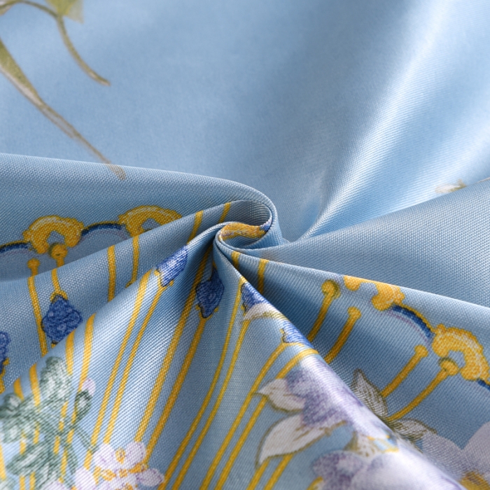 91家纺网 家纺一手货源 找家纺 唐人居 2025款冰丝软席三件套 春香满院-兰