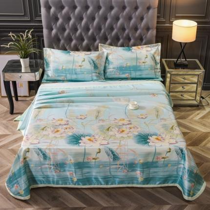 唐人居 2025款冰丝软席三件套 荷叶初放