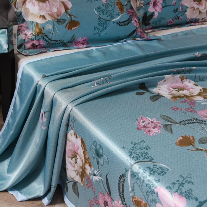 91家纺网 家纺一手货源 找家纺 唐人居 2025款冰丝软席三件套 花语梦乡