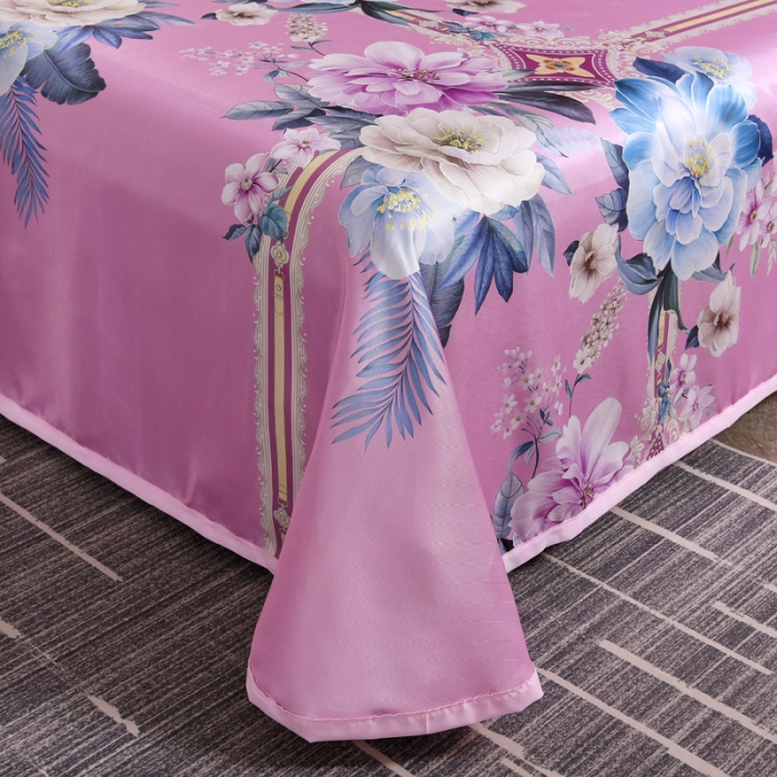 91家纺网 家纺一手货源 找家纺 唐人居 2025款冰丝软席三件套 克洛伊-粉