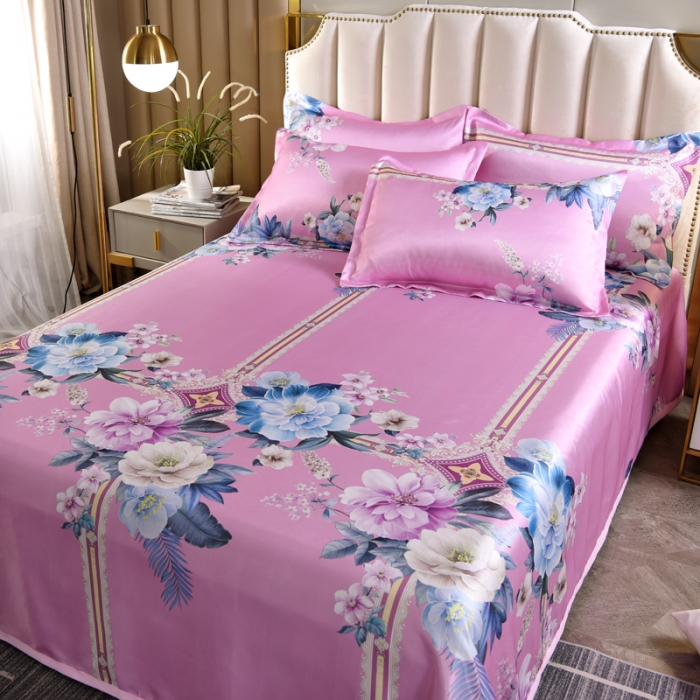 91家纺网 家纺一手货源 找家纺 唐人居 2025款冰丝软席三件套 克洛伊-粉