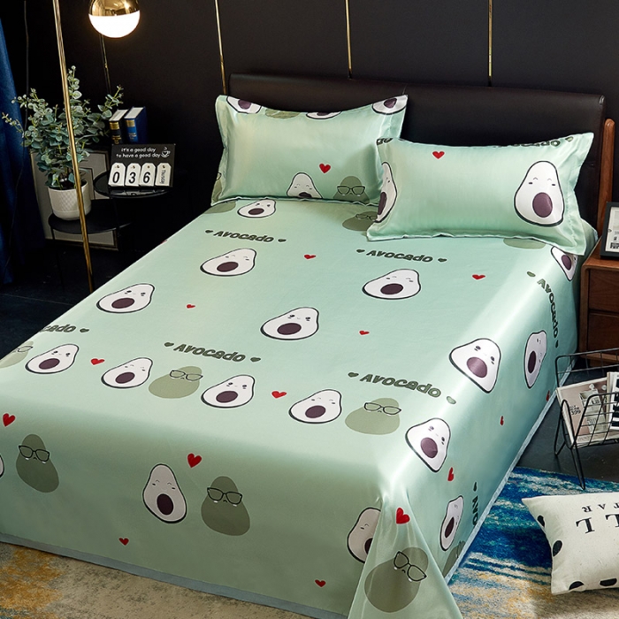 91家纺网 家纺一手货源 找家纺 唐人居 2025款冰丝软席三件套 牛油果