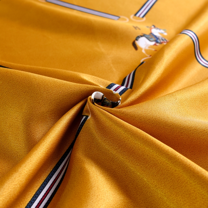 91家纺网 家纺一手货源 找家纺 唐人居 2025款冰丝软席三件套 欧式经典-黄