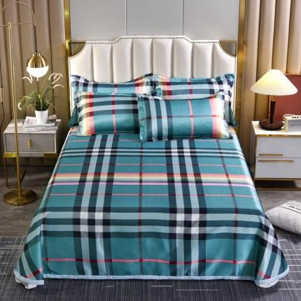 唐人居 2025款冰丝软席三件套 时尚彩格-绿