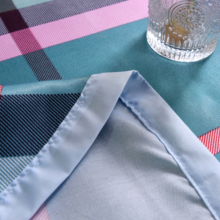 91家纺网 家纺一手货源 找家纺 唐人居 2025款冰丝软席三件套 时尚彩格-绿