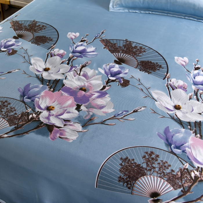 91家纺网 家纺一手货源 找家纺 唐人居 2025款冰丝软席三件套 依恋花语