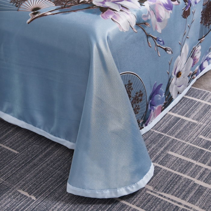 91家纺网 家纺一手货源 找家纺 唐人居 2025款冰丝软席三件套 依恋花语