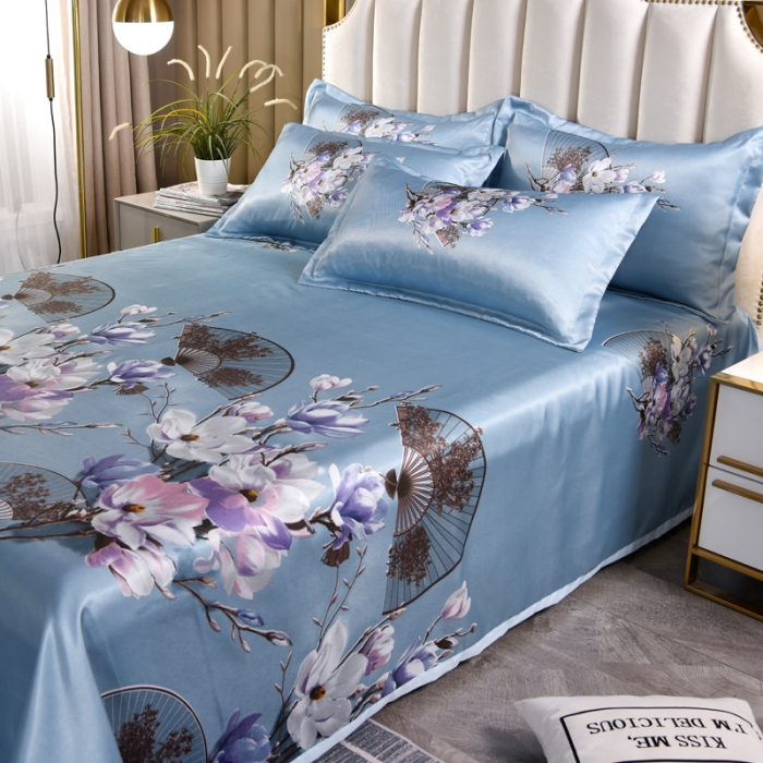 91家纺网 家纺一手货源 找家纺 唐人居 2025款冰丝软席三件套 依恋花语