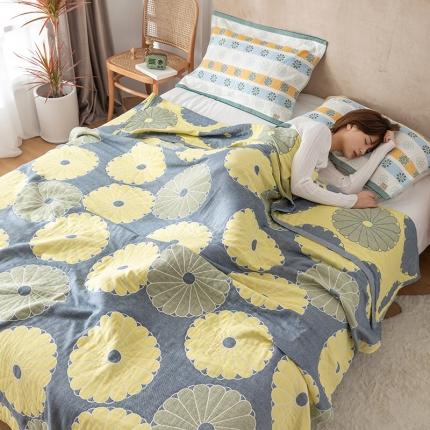 91家纺网 家纺一手货源 找家纺 （总）朴尔2021新款四层韩版碎花风全棉纱布毛巾被