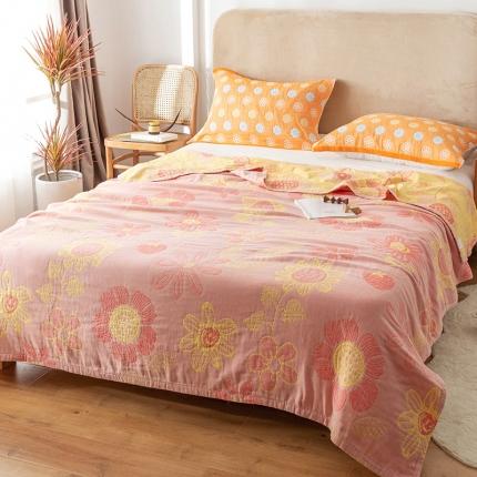 91家纺网 家纺一手货源 找家纺 （总）朴尔2021新款四层韩版碎花风全棉纱布毛巾被