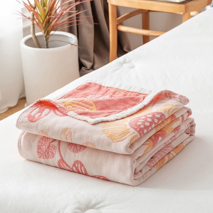 91家纺网 家纺一手货源 找家纺 （总）朴尔2021新款四层韩版碎花风全棉纱布毛巾被