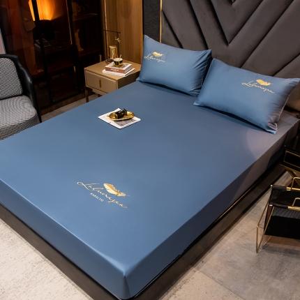 全棉纯色40s刺绣单件床笠