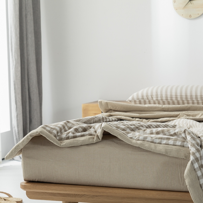 91家纺网 家纺一手货源 找家纺 棉邦 2021新款全棉水洗棉夏被四件套 渐变米格