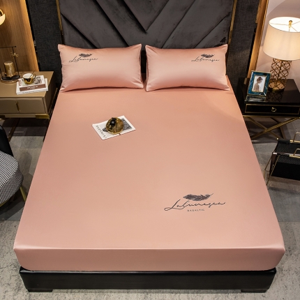 91家纺网 家纺一手货源 找家纺 全棉纯色40s刺绣单件床笠 轻羽-玉色