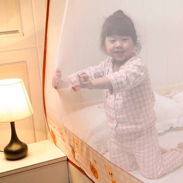 91家纺网 家纺一手货源 找家纺 新太阳蚊帐 2025新款新款免安装印花蚊帐 熊布朗