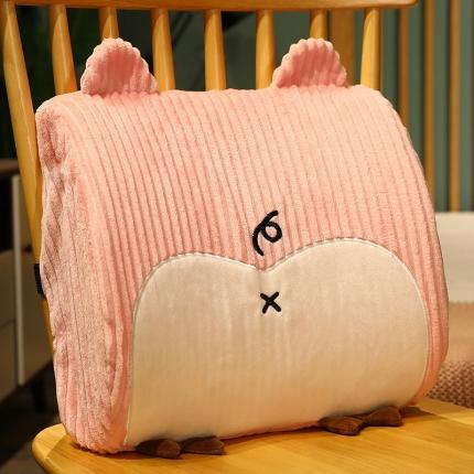 91家纺网 家纺一手货源 找家纺 仟亿莱 2021新款PP条纹记忆棉腰靠 猪猪屁股