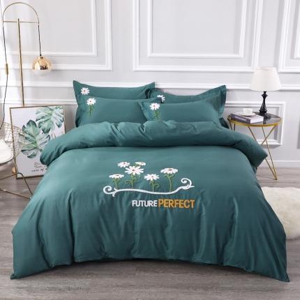 91家纺网 家纺一手货源 找家纺 总-2023新款全棉13372毛巾绣四件套纯棉刺绣花四件套