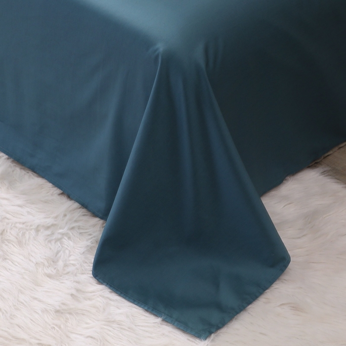 91家纺网 家纺一手货源 找家纺 2021新款纯色拼色纯棉全棉60S贡缎长绒棉绣花四件套 灰