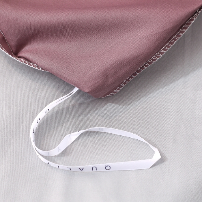 91家纺网 家纺一手货源 找家纺 2021新款纯色拼色纯棉全棉60S贡缎长绒棉绣花四件套 帛咖