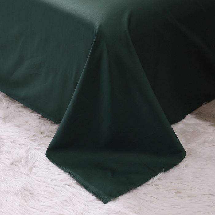 91家纺网 家纺一手货源 找家纺 2021新款纯色拼色纯棉全棉60S贡缎长绒棉绣花四件套 黄色