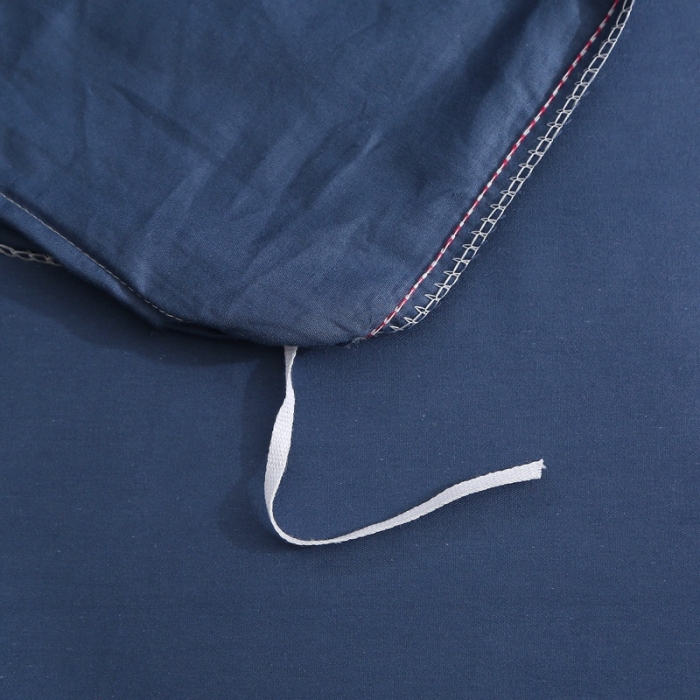 91家纺网 家纺一手货源 找家纺 2021新款全棉13372毛巾绣纯棉刺绣花四件套夏花绽放藏青