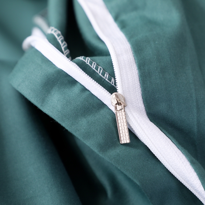 91家纺网 家纺一手货源 找家纺 2021新款全棉13372毛巾绣纯棉刺绣花四件套夏花绽放墨绿